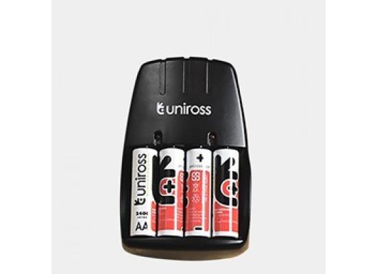 Uniross Compact Charger For AA, AAA, 9V 2100 Ready to use Rechargeable Battery Cells